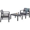 Dmora - Set Salotto da Esterno Benevento, Composizione da Giardino con 2 poltrone e 1 tavolino, Salottino Indoor e Outdoor con Cuscini, 100% Made in Italy, Antracite