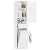 Yaheetech Armadietto da Bagno Indipendente con Cesto Mobiletto da Terra per la Biancheria Mobile da Bagno Alto con Armadietto e Ripiani Regolabili Bianco 45x30x180 cm