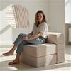 DYNMC you Divano Letto 75 cm - Corduroy Beige - Poltrona Letto & Divano con Fodera Corduroy - Memory Foam 19 cm - 110 kg - Lavabile 30°C - Soggiorno, Bambini & Ufficio - OEKO-TEX Standard 100 Certificato