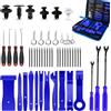 KEKECHAORAN Rivetti in Plastica per Auto, Kit Smontaggio Pannelli Auto， (120Pcs Clips + 25 Remover Blue)