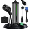 GONEO Colonnina Ricarica Auto Elettrica 7,4KW [ 7m Cavo|8-32A|2-8H IP66 Impermeabile] Stazione Carichino Auto elettrica Mobile con Spina CEE e Spina Schuko Caricatore Monofase Compatibile con EV/PHEV