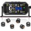 Avutrel TPMS Sistema di Monitoraggio della Pressione degli Pneumatici per Autocarri, Roulotte, Pullman,6 Sensori, 8bar/116psi, Monitoraggio Temperatura,Ricaricabile Solare/USB
