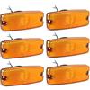 Yuanjoy 6 Fari Laterali LED Arancioni 12/24V IP65 per Rimorchio Camion | ECE R91 SM1 R10 6 LED SMD 2835 per unità 18LM 120° cavi rosso nero 2 viti inox per faro per Furgone Camper