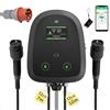 dé Wallbox Doppia 2×11kW [7m+10m, 6-16A, Trifase] Colonnina Ricarica Auto Elettrica con Cavo Tipo 2, Wallbox 11kw Tipo 2 Controllo App & RFID, Wallbox Trifase per la Ricarica Doppia per BEV/PHEV