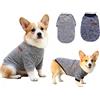OYIWINMI Maglione per cani, 2 pezzi, colore grigio e blu scuro, caldo maglione per cani di piccola taglia media e grande, morbido pile, abbigliamento per cani, abbigliamento invernale per cani, adatto