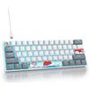 SOLIDEE tastiera da gioco meccanica al 60%,61 tasti con interruttori rossi lineari,Luce blu ghiaccio,tastiera meccanica cablata con retroilluminazione LED,compatta per PS5/PS4/Xbox(61 Grey White)