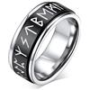FaithHeart Rune Anello VichiNgo Anello Rotante Anti-stress Spinner Anello Uomo Acciaio Inossidabile Taglia IT #14-27 Anello per Teen Boy Biker Nome Personalizzato Incisione
