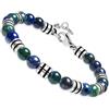 Dada Gioielli - Bracciale Uomo in Pietra Naturale 6mm, Onice, Lapis, Occhio di Tigre, Aulite Bianca, Crisocolla, Malachite - Bracciale Molto Resistente (Crisocolla)