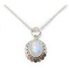 Only faith Collana in argento Sterling 925 con pietra naturale, labradorite, pietra di luna o tormalina nera, ciondolo 2 cm, catena italiana 45 cm, gioielli sottili, regalo per donna, Pequeño, Acciaio