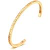 Aobei Pearl 18K placcato oro martellato braccialetto manichetto aperto per le donne minimalista 3mm tessuto braccialetto stratificazione gioielli amore regalo per lei