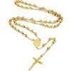Supcare Collana donna uomo rosario cattolico - 4 stili collana con perle preghiera medaglia miracolosa. Argento/Oro/Nero Crocifisso Collana Croce Uomo con Gesù. Gioielli Religiosi, 82 centimètres