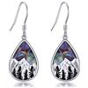 ONEFINITY Orecchini di montagna per le donne in argento sterling 925 orecchini di montagna abalone monili regalo natura orecchini, Abalone simulato