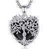 AEONSLOVE Ciondolo Albero della Vita Donna Collana Albero della Vita Cuore Collana Ossidiana Nera Ciondolo Ossidiana Cristallo Pietre e Cristalli Naturali Gioielli Pietra Naturale Cristalloterapia