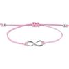 StarAppeal Infinity Amore braccialetto dell'amicizia, infinito, con perle in argento e oro, misura regolabile, fatto a mano