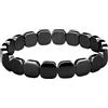 RUGBOL Bracciale in Ematite, Braccialetti in Pietra Naturale a Forma Quadrata, Gioielli Minimalisti per Uomo e Donna (Stile 2)