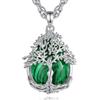 AEONSLOVE Collana Albero della Vita Donna Collana Malachite Pietra Naturale Ciondolo Albero della Vita Ciondolo Malachite Cristallo Gioielli Pietre e Cristalli Naturali Regalo Cristalloterapia