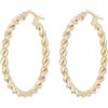 DelPia, Orecchini Modello Attorcigliato in Oro 18kt e Argento Sterling 925 (25mm)