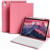 ZKTUYU Custodia con tastiera per iPad Air 11 pollici (2025 M3/2024 M2), iPad Air 5./4a gen(2022/2020) 10.9 pollici, layout tedesco QWERTZ magnetico, tastiera Bluetooth rimovibile con portapenne, rosa
