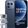 realme GT 8 Pro, 12+256 GB, Snapdragon 8850, Fotocamera Teleobiettivo 200MP, 50MP IMX906 OIS, Display 6,78 2K 144Hz, Batteria 7000mAh, Ricarica Wireless 50W, IP69, Blu, Adattatore Incluso