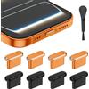 AUZOSL Tappo antipolvere USB C per iPhone 17/17 Pro, 4 alluminio + 4 silicone