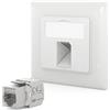 HB-DIGITAL Presa di rete CAT 7 a 1 porta con Keystone senza attrezzi max. 10 GBit/s da incasso presa di rete RJ45 STP schermata RJ45, presa dati LAN, colore bianco segnale RAL 9003