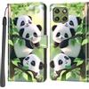 PHINIENLAND Cover per Motorola Edge 70 custodia portafoglio Pandas | 3 scomparti carte, 1 tasca banconote, Chiusura magnetica, Supporto, Pelle PU flip cover per Moto X70 Air