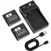DSTE 2PCS NP-40 Batteria e Caricabatterie Compatibile per Casio Exilim EX-FC150 EX-FC150BK EX-FC150RD EX-FC160S EX-Z400