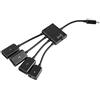 Dioche Cavo adattatore host di ricarica e alimentazione OTG Micro USB HUB con interruttore - Cavo ABS resistente per tastiera USB, disco rigido mobile ed e-book - Nero