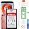 Beefix Batteria di ricambio per Samsung Galaxy S9 SM-G960F, 3000 mAh ad alta capacità per Galaxy S9 (EB-BG960ABE) con strumenti di riparazione professionali