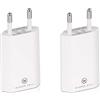 Wicked Chili 2 X Pro Series Adattatore USB compatibile con Apple iPhone, Samsung Galaxy/caricatore per cellulare, spina di alimentazione per smartphone (1 A, 5 V) bianco