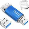 Geweo Chiavetta USB 64GB 3.0, 2 in 1 di tipo C 3.0 Pen Drive 64Gb impermeabile C 64GB per Smartphone MacBook Tablet Computer con velocità di trasferimento dati fino a 40Mbps (blu)