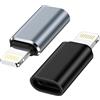Bioonis Adattatore USB C a Lightning, 2 pezzi, adattatore Lightning USB C, supporta la ricarica/sincronizzazione dati, adattatore iPhone per iPhone 14/13/12/11, non per cuffie/audio/OTG