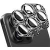 LucBuy 2 Pezzi Protezione per Obiettivo Fotocamera con Diamanti Lucidi per iPhone, Telefono Decorato con Strass 3D in Metallo, Cover Posteriore per Fotocamera per iPhone 16 Pro/iPhone 16 Pro Max