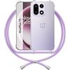 ANFAIRLACE Cover Cordino Compatibile con oneplus 15, Custodia Trasparente TPU Morbido Silicone Laccio Chiaro Case, Viola