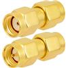 Vecys 2 Pezzi SMA Maschio a RP-SMA Maschio Adattatore Coassiale RF 50 Ohm Convertitore Adattatore per Antenna Router Cavo Coassiale