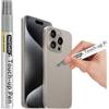 PARTS4EV Titanio naturale per iPhone 16 Pro/16 Pro Max, riparazione graffi di vernice sul lato della custodia, soluzione facile e veloce per la riparazione, penna per rimozione graffi con 1 punta di