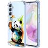 YUXING Cover Trasparente per Samsung Galaxy A56 5G - Custodia Protettiva Sottile in TPU Morbido Antiurto con Carino Motivo Disegno Cool (Panda)