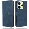 MIKULLE Cover a Libro per Xiaomi Redmi Note 14 4G (6.67), Custodia in Pelle PU e Silicone TPU Bumper, Flip Chiusura Magnetica Caso Portafoglio con Funzione Stand - Blu
