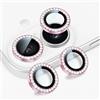 DiyGody Fotocamera Posteriore Protezione Compatibile per iPhone 17, Diamante Glitter 9H HD Clear Vetro Temperato Protezione Lente Anti-Graffio Copertura Completa per iPhone 17/16/16 Plus - Rosa