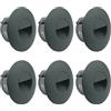 LIGHTWORLD24 Welt der Lichter LIGHTWORLD24 Mondo delle Luci LED per Scale Luce da Parete Incasso GRIGIO Faretti per Scale Luci da Corridoio Luce Notturna 2W Bianco Neutro Set da 6