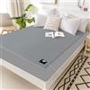 LEOANITTY Grounding Fitted Sheet, lenzuolo con angoli di messa a terra, foglio Conductive Sheet with Silver Fiber Therapy for Better Sleep Reduce Stress Pain (grigio, 152 x 203 x 38 cm)