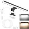 NIORSUN Lampada Specchio Bagno LED 12W 40cm Doppia Temperatura Colore 4000K 6000K, Impermeabile IP44,1100Lm Luce Specchio Bagno, Lampada Bagno Possono Essere Montato Su Specchio/Mobile/Parete（Nero）