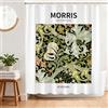 BREASOME Stile William Morris Tenda Doccia Antimuffa 180 x 180 cm Floreale e Foglie Botanici Tenda Vasca da Bagno Tessuto in Poliestere Resistente all'Acqua con 12 Ganci