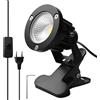 GBKDQQ Faretto LED con spina, 10 W, LED da giardino, bianco freddo, 6000 K, con clip e cavo da 1,8 m, impermeabile, IP65, per piante da giardino, per esterni, cortile e giardino