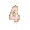 mciskin Candeline Farfalla Numero 4, Candeline Oro Rosa per Torta 4° Compleanno, Decorazioni Torta 4° Compleanno per Ragazze, Topper per Torta 4 Farfalle Dorate, Candele Rosa Topper per Torta per Fest