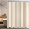 Lerores - Tenda per doccia e vasca da bagno, 180 x 190 cm, beige, con fondo pesante antimuffa, in tessuto impermeabile e lavabile, in poliestere, per bagno, con 12 anelli per tenda da doccia