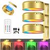 LIAISIMI 3 Pezzi Luce per Quadri Senza Fili con Telecomando, 13 Modalità Colore RGB, Luci per Quadri Senza Fili Ricaricabili con Timer, Magnetic Painting Light per Armadio Pittura Vetrina Scale(Oro)