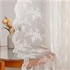 MYSKY HOME Tenda in pizzo con fiori ricamati, tende in pizzo trasparenti con nastro arricciato, set da 2, tenda decorativa moderna per soggiorno e camera da letto, bianco avorio, A 225 x L 140 cm.