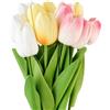 EMMALOUISESMITH 12 Pezzi Tulipani Artificiali con tocco realistico,Fiori Finti di Tulipani, in Lattice per Matrimonio, Festa, Composizioni Floreali, Bouquet da Sposa (3 colori)