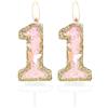 mciskin Candele a forma di farfalla per 11° compleanno, numero 11, candele in oro rosa per torta, decorazioni per torte per 11° compleanno per ragazze, candel